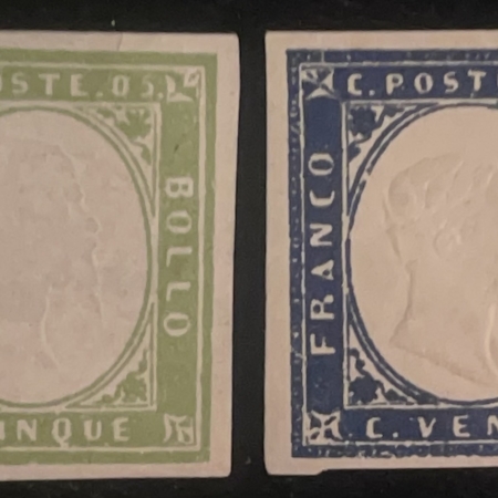 Stamps & Philatelic Items ITALY-SARDINIA, SCOTT #10 &15cb, MNG & MOG-NH (CREASE), OVERALL PRETTY STAMPS!