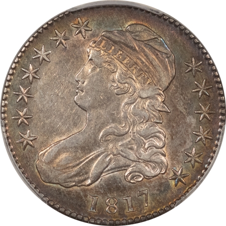 Early Halves 1817 CAPPED BUST HALF DOLLAR, OVERTON 110 – PCGS XF-45, PRETTY!