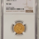 $2.50 1843-O $2.50 LIBERTY HEAD GOLD, SMALL DATE – NGC AU-58, SMOOTH, MARK-FREE!