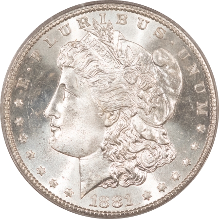 CAC Approved Coins 1881-S MORGAN DOLLAR – PCGS MS-66 CAC, OLD GREEN HOLDER, FLASHY & NICE!
