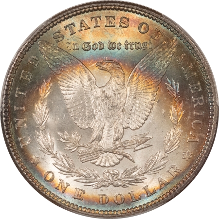 Morgan Dollars 1885 MORGAN DOLLAR – PCGS MS-64, GORGEOUS, RAINBOW REVERSE!