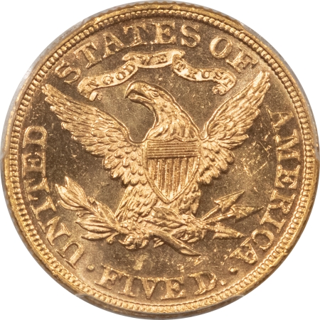 $5 1893 $5 LIBERTY HEAD GOLD – PCGS MS-62 PL, CAC, DEEP PROOFLIKE, LOOKS PROOF!