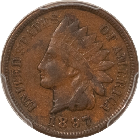 Indian 1897 INDIAN CENT, 1 IN NECK, MPD FS-401 S-1 (FS-011.5) – PCGS VF-35