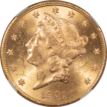 $20 1901 1/1 $20 LIBERTY GOLD, VP-001 – NGC MS-62, RECUT 1, SCARCE! FLASHY & PQ!