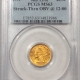 $2.50 1914-D $2.50 INDIAN GOLD – NGC MS-62+, MINT ERROR, 5 DEGREE ROTATED DIES, SCARCE