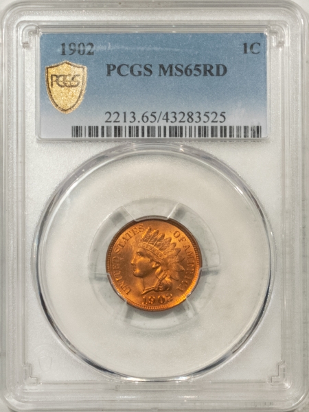 Indian 1902 INDIAN HEAD CENT – PCGS MS-65 RD, BLAZING RED!
