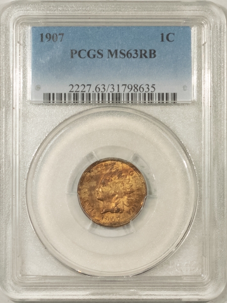 Indian 1907 INDIAN CENT – PCGS MS-63 RB
