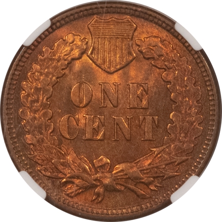 Indian 1909 INDIAN CENT – NGC MS-64 RB, PRETTY! FULL RED OBVERSE!