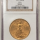 $20 1922 $20 ST GAUDENS GOLD – NGC MS-63, CHOICE & LUSTROUS!