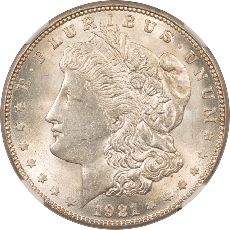 Morgan Dollars 1921-S MORGAN DOLLAR – NGC MS-64, ORIGINAL, LUSTROUS!