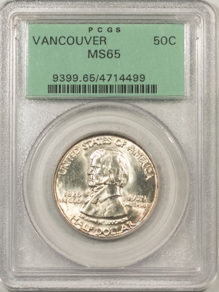 New Certified Coins 1925 VANCOUVER COMMEMORATIVE HALF DOLLAR – PCGS MS-65 OGH, INTENSE LUSTER & PQ!