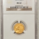 $2.50 1914-D $2.50 INDIAN GOLD – NGC MS-62+, MINT ERROR, 5 DEGREE ROTATED DIES, SCARCE
