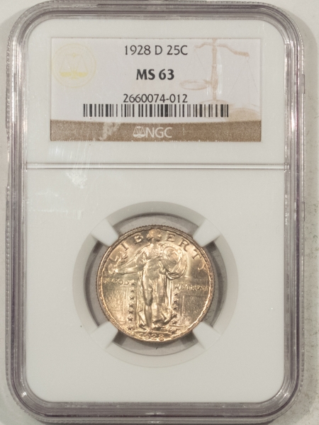 New Certified Coins 1928-D STANDING LIBERTY QUARTER – NGC MS-63, FRESH & CHOICE!