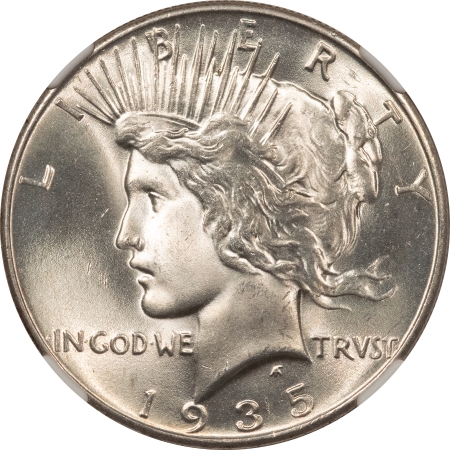 Dollars 1935 PEACE DOLLAR – NGC MS-65, BLAZING WHITE & PQ!