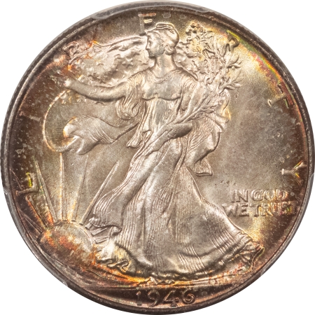New Certified Coins 1946 WALKING LIBERTY HALF DOLLAR – PCGS MS-65, REALLY PRETTY!