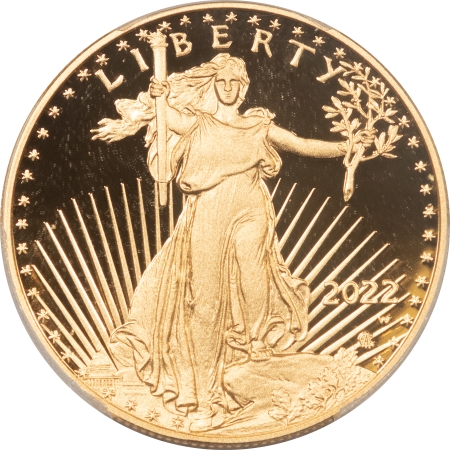 American Gold Eagles, Buffaloes, & Liberty Series 2022-W PROOF $50 GOLD EAGLE – PCGS PR-70 DCAM, PREMIER FIRST EDITION, 1 OF 25!