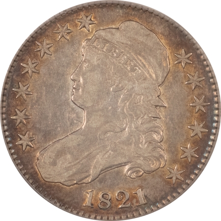 Early Halves 1821 CAPPED BUST HALF DOLLAR, ICG VF-25, WITH A PLEASING LOOK!