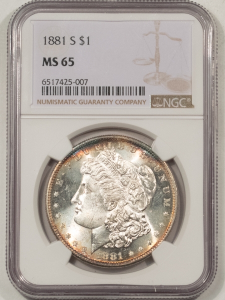 Morgan Dollars 1881-S MORGAN DOLLAR NGC MS-65