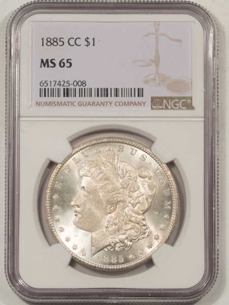 Morgan Dollars 1885-CC MORGAN DOLLAR NGC MS-65, BLAST WHITE GEM!