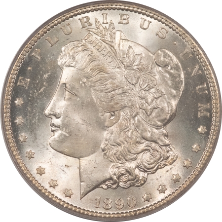 CAC Approved Coins 1890-CC MORGAN DOLLAR – PCGS MS-64, CAC APPROVED, OGH, BLAST WHITE & PQ!