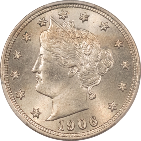 Liberty Nickels 1906 LIBERTY NICKEL – PCGS MS-65, ORIGINAL GEM!