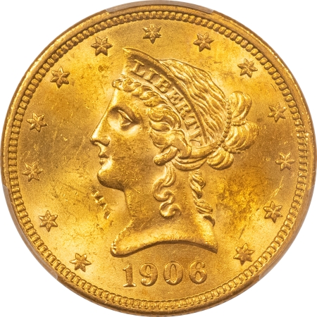 $10 1906-O $10 LIBERTY HEAD GOLD – PCGS MS-62, LUSTROUS & PREMIUM QUALITY!
