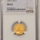 $1 1853 $1 GOLD NGC MS-64 – PREMIUM QUALITY, BLAZING LUSTER!