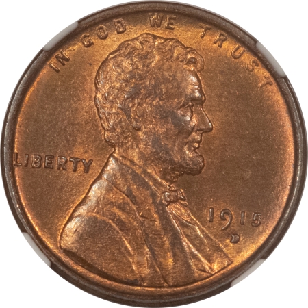 CAC Approved Coins 1915-D LINCOLN CENT – NGC MS-65 RB, FRESH, PREMIUM QUALITY & CAC APPROVED!