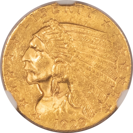 $2.50 1929 $2.50 INDIAN GOLD NGC MS-61