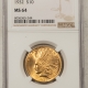$10 1932 $10 INDIAN HEAD GOLD – NGC MS-63, FRESH, CHOICE!