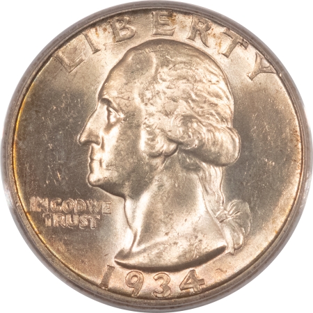 U.S. Certified Coins 1934-D WASHINGTON QUARTER, HEAVY MOTTO – PCGS MS-64, FRESH & PLEASING!