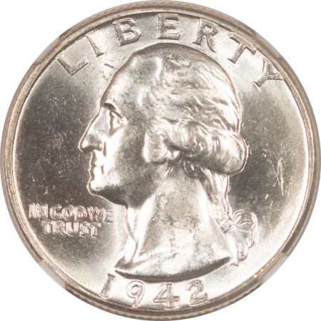 New Certified Coins 1942 WASHINGTON QUARTER – NGC MS-63, WHITE!