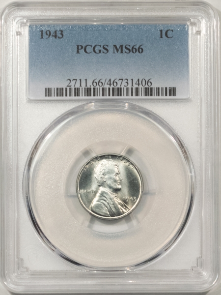 Lincoln Cents (Wheat) 1943 LINCOLN CENT – PCGS MS-66
