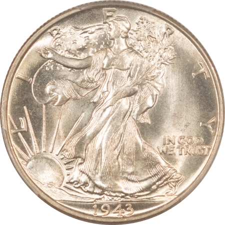 New Certified Coins 1943 WALKING LIBERTY HALF DOLLAR – PCGS MS-66, A WELL-STRUCK BLAZER!