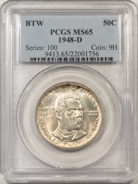 New Certified Coins 1948-D BTW COMMEMORATIVE HALF DOLLAR – PCGS MS-65, FRESH LUSTROUS GEM!