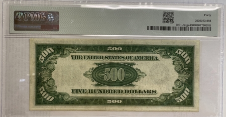 New Store Items 1934 $500 FRN-CHICAGO, DGS, FR-2201, PMG EF-40 FRESH W/ GREAT CENTERING & COLOR!