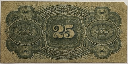 Fractional Currency FRACTIONAL CURRENCY-4TH ISSUE, FR-1301, 25c, WMK PAPER, VG, SHORT CORNER, SCRAPE