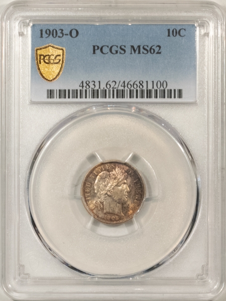 Barber Dimes 1903-O BARBER DIME – PCGS MS-62, SCARCE COIN!