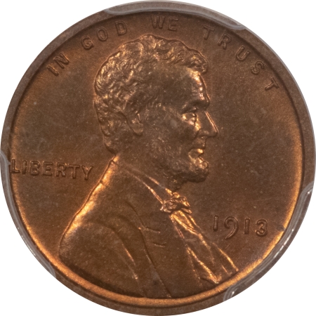 Lincoln Cents (Wheat) 1913 MATTE PROOF LINCOLN CENT – PCGS PR-64 RB, NICE, ORIGINAL!