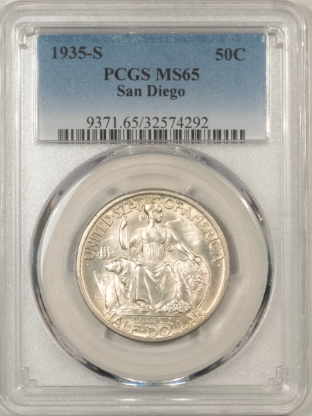 New Certified Coins 1935-S SAN DIEGO COMMEMORATIVE HALF DOLLAR – PCGS MS-65