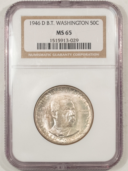 New Certified Coins 1946-D BTW COMMEMORATIVE HALF DOLLAR – NGC MS-65, ORIGINAL GEM!