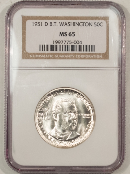 New Certified Coins 1951-D BTW COMMEMORATIVE HALF DOLLAR – NGC MS-65, BLAST WHITE!