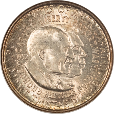 New Certified Coins 1952 WASHINGTON-CARVER COMMEMORATIVE HALF DOLLAR – ANACS MS-64, PQ! WHITE HOLDER