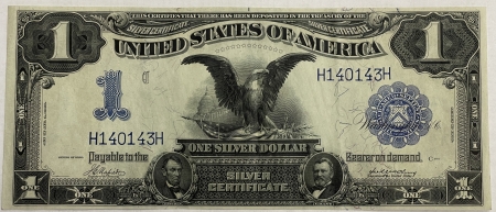 Large Silver Certificates 1899 $1 SILVER CERTIFICATE, “BLACK EAGLE”, FR-230, XF++ W/ UNC PAPER QUALITY!