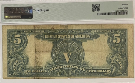 Large Silver Certificates 1899 $5 “CHIEF” SILVER CERTIFICATE, FR-277, PARKER-BURKE, PMG F-12, TAPE REPAIR