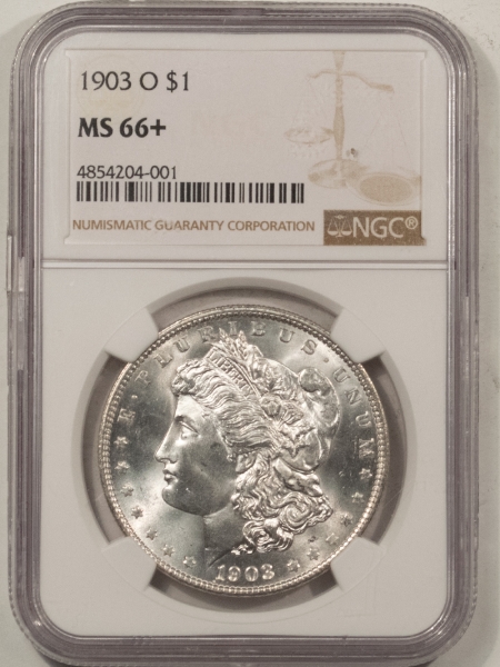 Morgan Dollars 1903-O MORGAN DOLLAR – NGC MS-66+, BLAZING WHITE & PREMIUM QUALITY!