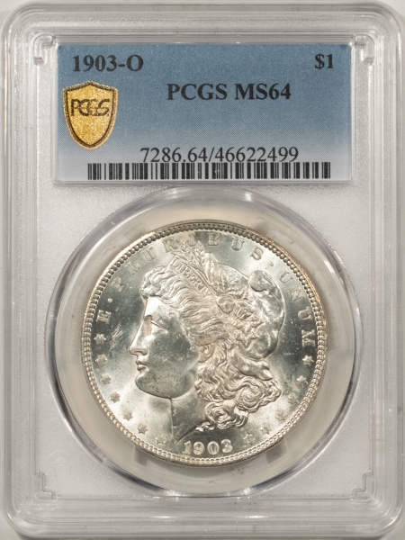 Morgan Dollars 1903-O MORGAN DOLLAR – PCGS MS-64, BLAZING WHITE! PREMIUM QUALITY!