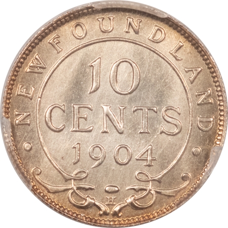 New Certified Coins 1904-H CANADA (NEWFOUNDLAND) TEN CENTS PCGS SP-65, RARE!