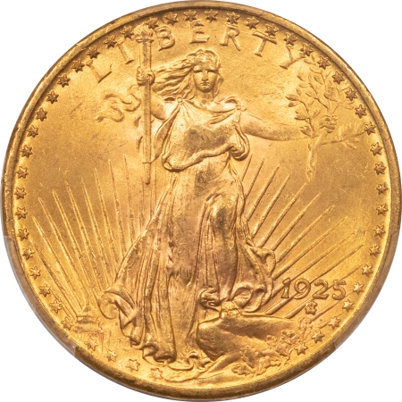 $20 1925 $20 ST GAUDENS GOLD DOUBLE EAGLE – PCGS MS-64, LUSTROUS