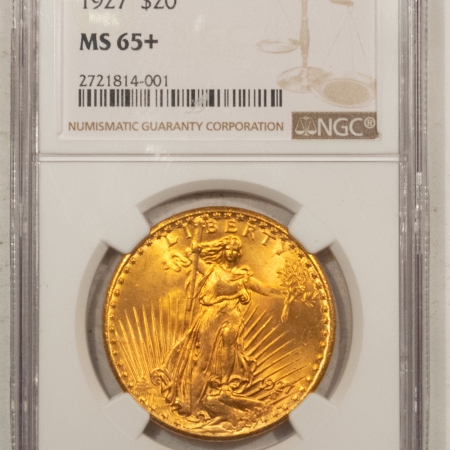 $20 1927 $20 ST GAUDENS GOLD – NGC MS-65+ REALLY PRETTY GEM!